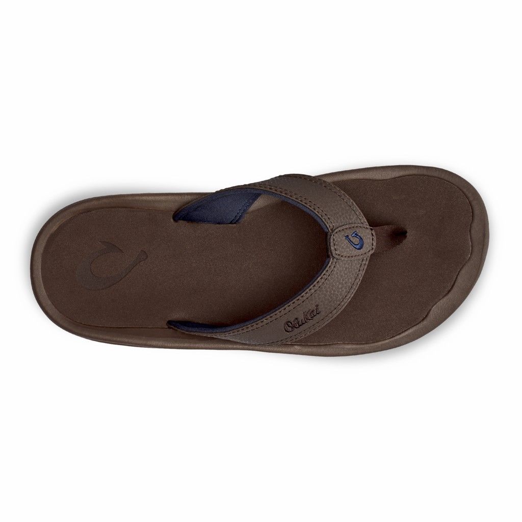 Olukai Men's Ohana Flip Flop - Dark Wood US823-459